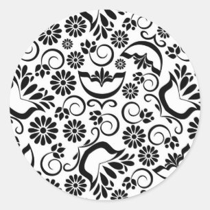 Elegant black and white Sticker