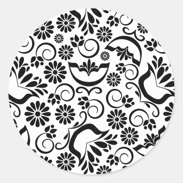 Elegant black and white  Sticker (Front)