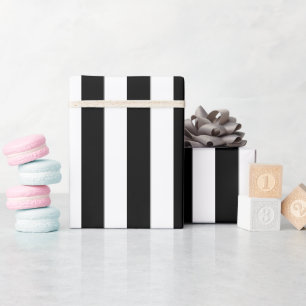 Elegant Black and White Stripe Wrapping Paper