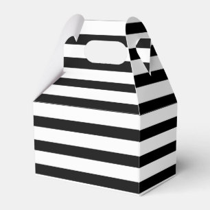 Elegant Black and White Striped Favour Box