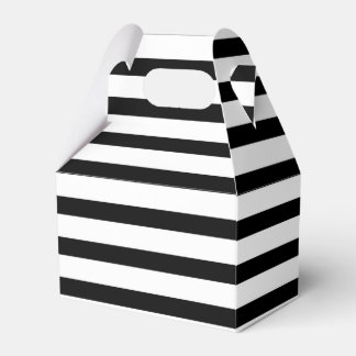 Elegant Black and White Striped Favour Box