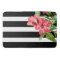 Elegant Black And White Stripes With Flowers