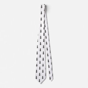 Elegant black and white Summer Pineapple Pattern   Tie