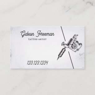Elegant Black and White Tattoo Machine Business Card