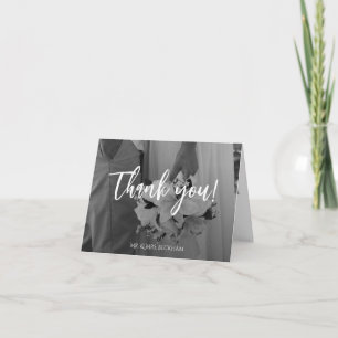 Elegant Black And White Thank You Card