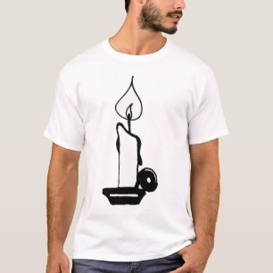 Elegant Black And White Vintage Burning Candle T-Shirt