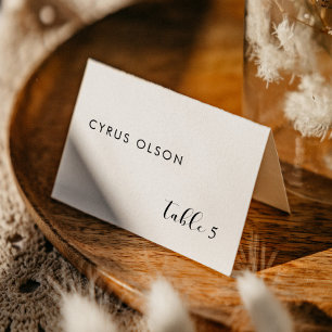 Elegant Black and White Weddin Place Name Card