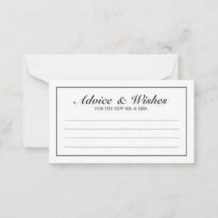 Elegant Black and White Wedding Advice and Wishes