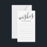 Elegant Black and White Wedding Advice and Wishes Card<br><div class="desc">Elegant Black and White Wedding Advice and Wishes Cards
featuring title in black modern script font style.</div>