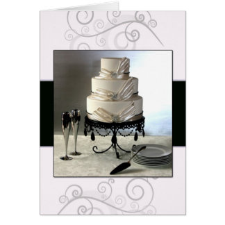 Elegant black and white  wedding cake