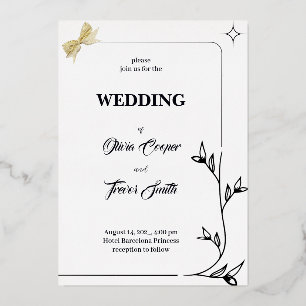 ELEGANT BLACK AND WHITE WEDDING CARD
