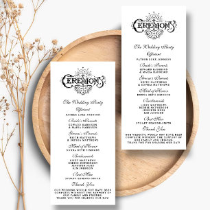 Elegant Black And White Wedding Ceremony Programs
