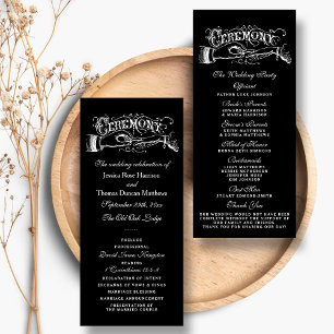 Elegant Black And White Wedding Ceremony Programs