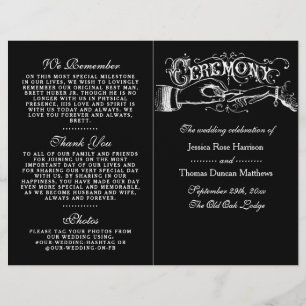 Elegant Black And White Wedding Ceremony Programs