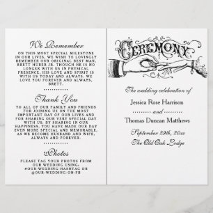 Elegant Black And White Wedding Ceremony Programs