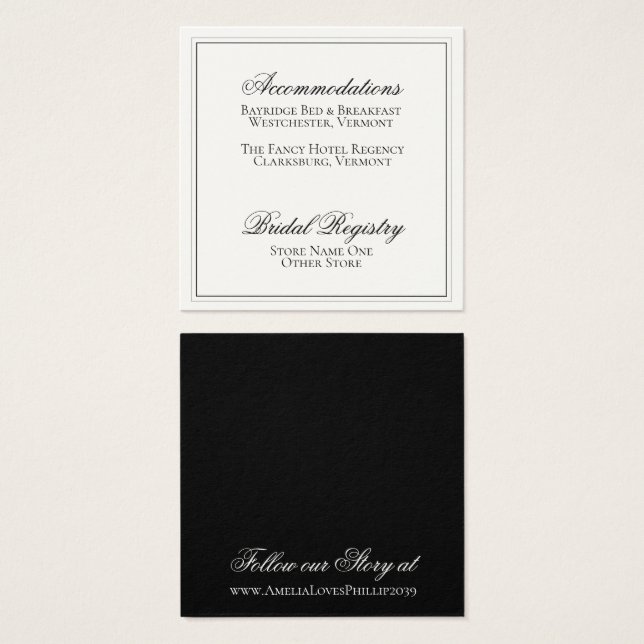 Elegant Black and White Wedding Details (Front & Back)