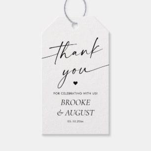 Elegant Black and White Wedding Favor Thank You   Gift Tags