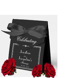 Elegant Black And White Wedding  Favour Box
