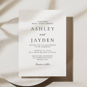 Elegant Black And White Wedding Invitation