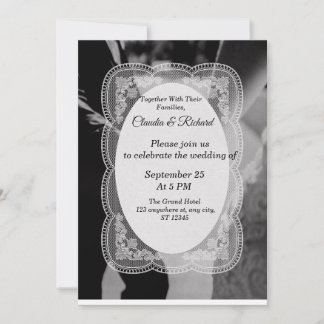 Elegant Black and White Wedding Invitation