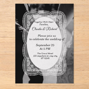 Elegant Black and White Wedding Invitation