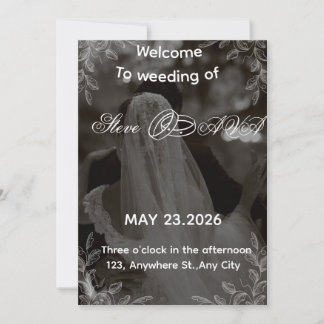 Elegant Black and White Wedding Invitation | Class