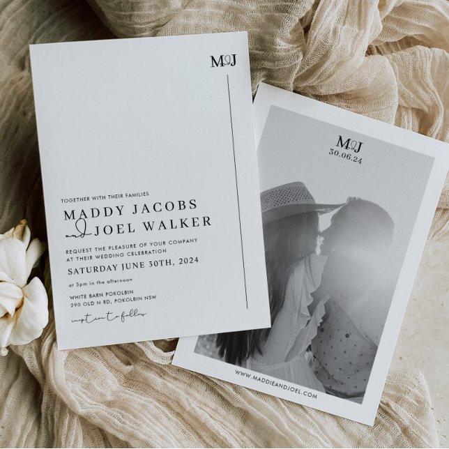 Elegant Black and White Wedding Invitation MADDY (Creator Uploaded)