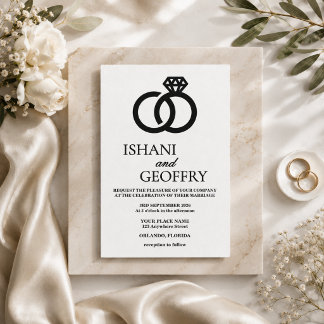 Elegant Black and White Wedding Invitation Minimal