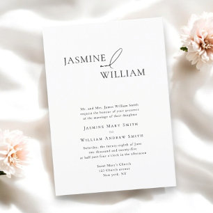 Elegant Black and White Wedding Invitation  Modern