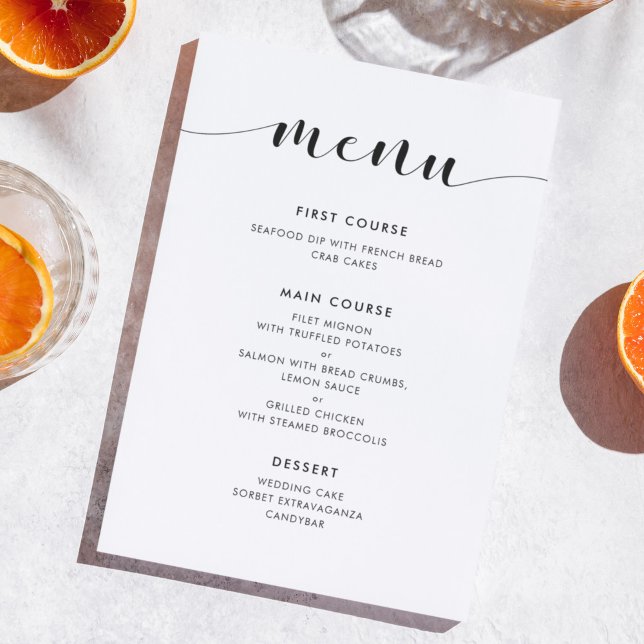 Elegant Black and White Wedding Menu (Creator Uploaded)