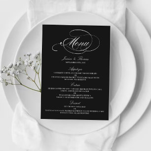 Elegant Black And White Wedding Menu Templates