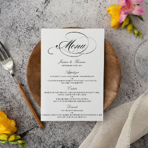 Elegant Black And White Wedding Menu Templates