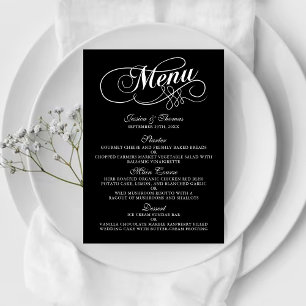 Elegant Black And White Wedding Menu Templates