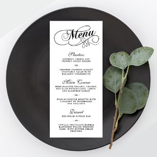 Elegant Black And White Wedding Menu Templates