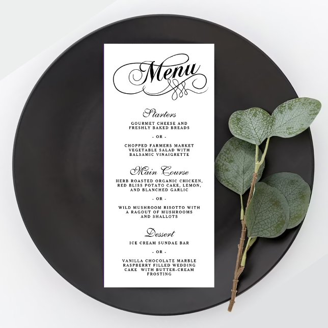 Elegant Black And White Wedding Menu Templates (Creator Uploaded)