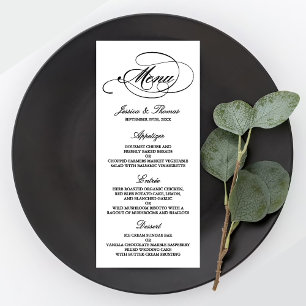 Elegant Black And White Wedding Menu Templates