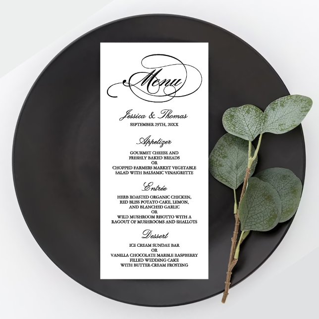 Elegant Black And White Wedding Menu Templates (Creator Uploaded)