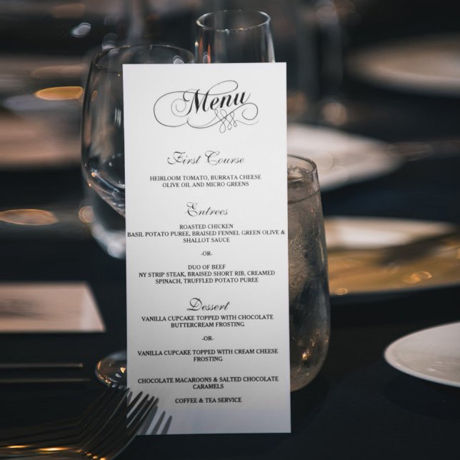 Elegant Black And White Wedding Menu Templates (Creator Uploaded)