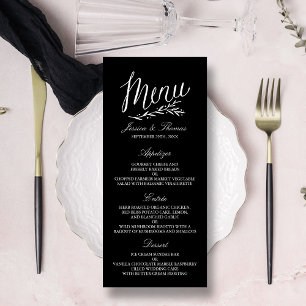 Elegant Black And White Wedding Menu Templates