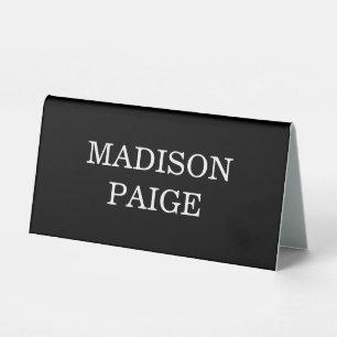 Elegant Black And White Wedding Name Place