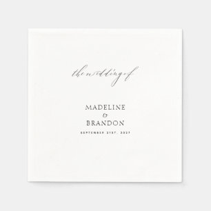Elegant Black and White Wedding Napkin