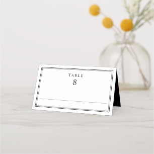 Elegant Black And White Wedding Place Card