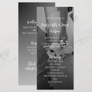 Elegant Black And White Wedding Program