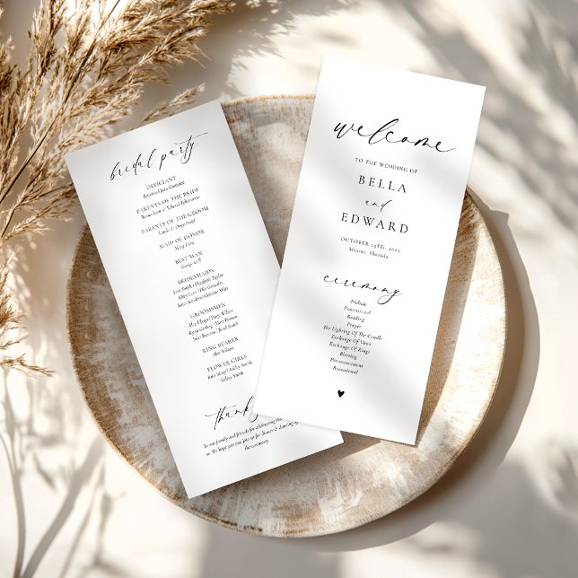 Elegant Black and White Wedding Program (Creator Uploaded)