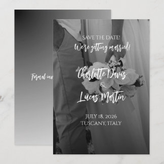 Elegant Black And White Wedding Save the Date Card