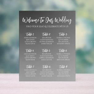 Elegant Black And White Wedding Seating Chart