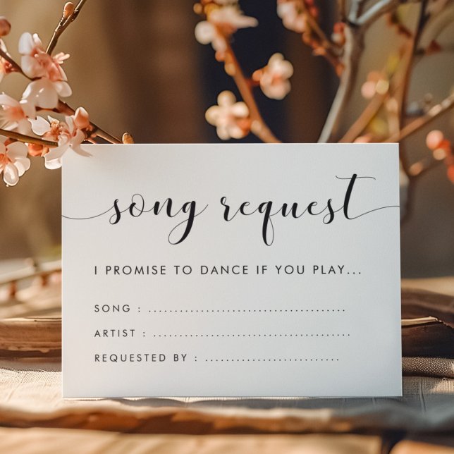 Elegant Black and White Wedding Song request Enclosure Card (Creator Uploaded)