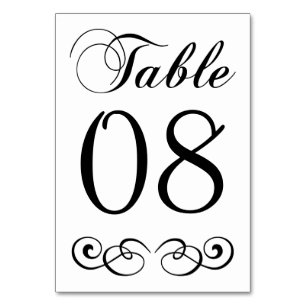Elegant Black And White Wedding Table Number