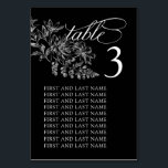 Elegant Black and White Wedding Table Number Card<br><div class="desc">Elegant Black and White Wedding Table Number Card</div>