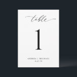 Elegant Black and White Wedding Table Number Cards<br><div class="desc">Simple, Elegant 5x7 Double-Sided Table Number: Elegance meets simplicity in our exquisitely designed 5x7 Double-Sided Table Number. Crafted in classic black and white, this elegant addition adds a touch of sophistication to your wedding decor. Its timeless minimalist design ensures it effortlessly blends with any theme, making it the perfect accent...</div>